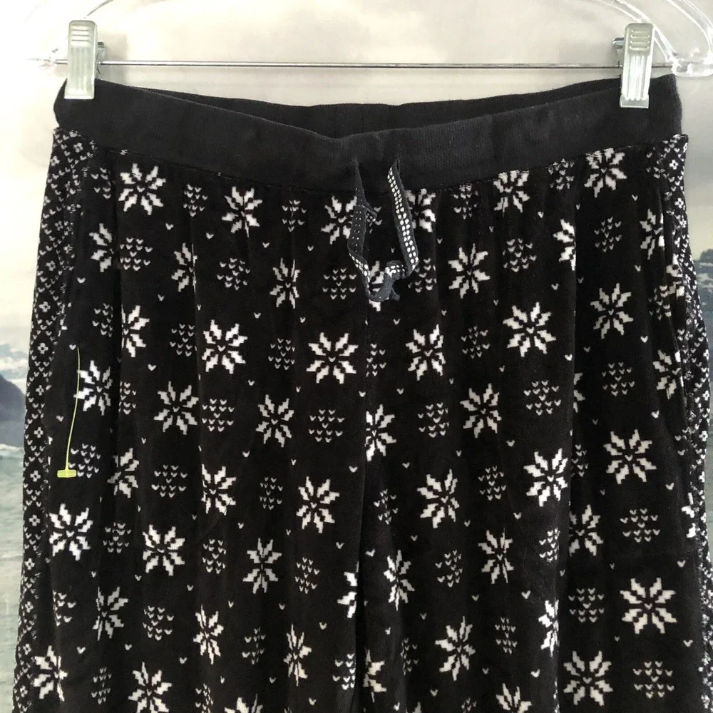 Simply Vera Vera Wang Black Snowflake Pajama Pants Sz M A2504